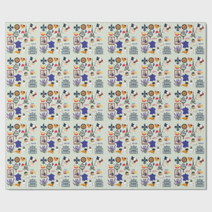 France Symbols Wrapping Paper