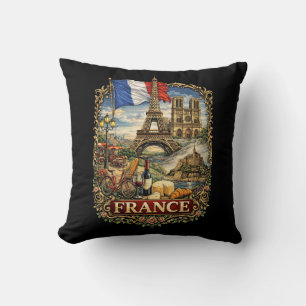 France Throw Pillow