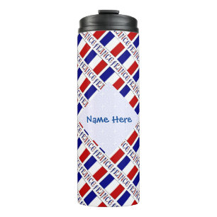 France Tiled Flag Personalized Thermal Tumbler