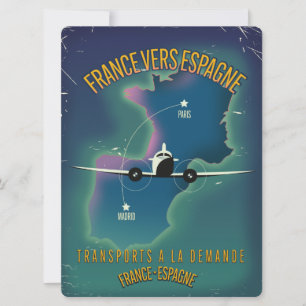 France To Spain vacation poster