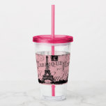france travel chic pink vintage paris eiffel tower acrylic tumbler<br><div class="desc">france travel chic pink vintage paris eiffel tower fashion accessories. Classy retro parisian fashion gifts.</div>