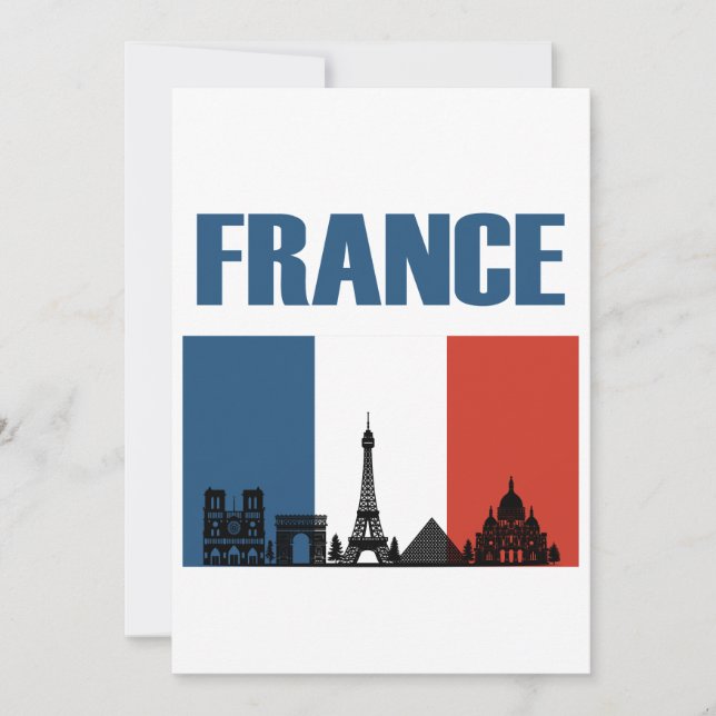 France Travel - Paris City Skyline French Flag (Front)