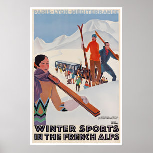 France Travel Poster Roger Broders French Alps Art