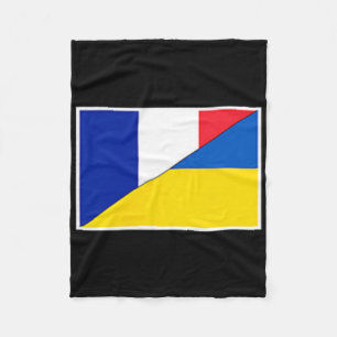 France Ukraine Flag French Ukrainian Support Citiz Fleece Blanket