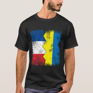 France Ukraine Flags Half Ukrainian French Roots P T-Shirt