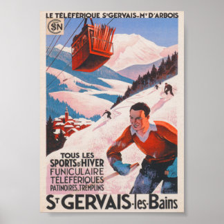 France Vintage Ski Poster