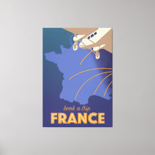 France vintage style travel poster canvas print