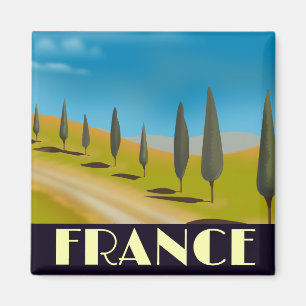 France vintage style travel poster magnet