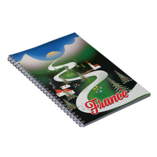 France vintage style travel poster. notebook