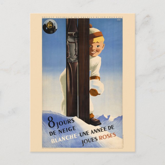 France Vintage Travel Poster 1938 Postcard (Front)