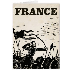 France vintage travel poster. classic medieval car