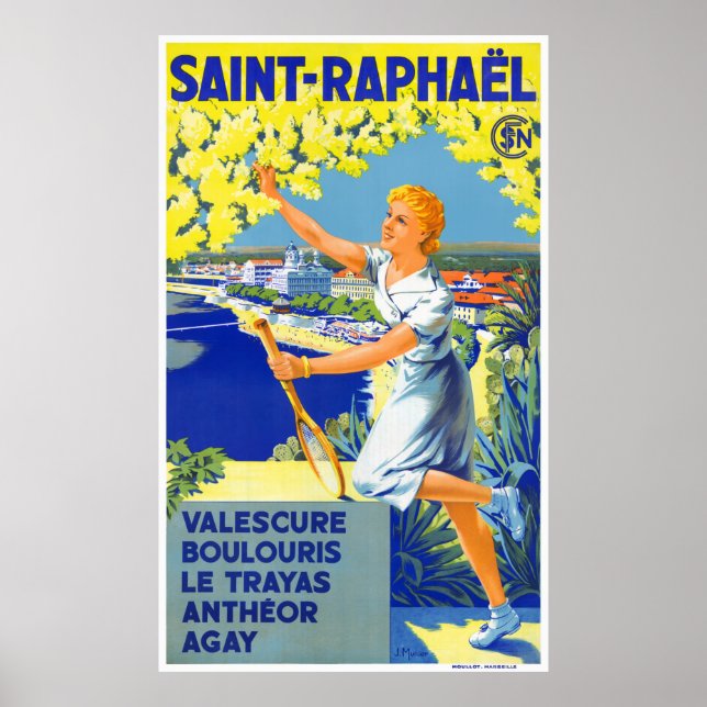 France Vintage Travel Poster Restored (Front)