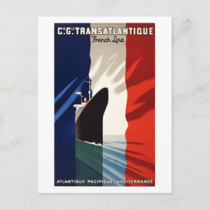 France Vintage Travel Poster Restored Postcard