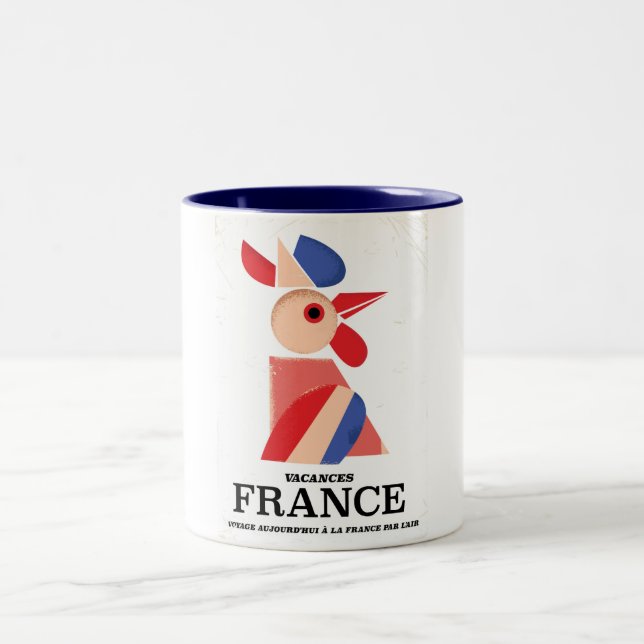 France - Voyage aujourd'hui à la France par l'air Two-Tone Coffee Mug (Center)