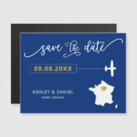 France Wedding Save the Date Card, Map