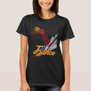France Winter Sports Retro Travel T-Shirt