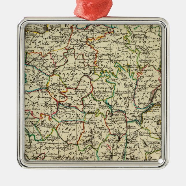 France with boundaries outlined metal ornament (Front)