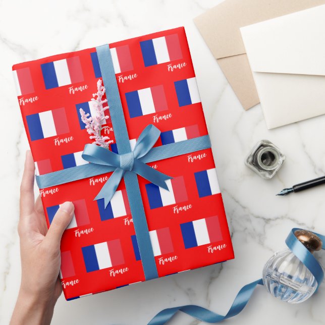 France Wrapping Paper, French Flag patriotic Wrapping Paper (Gifting)