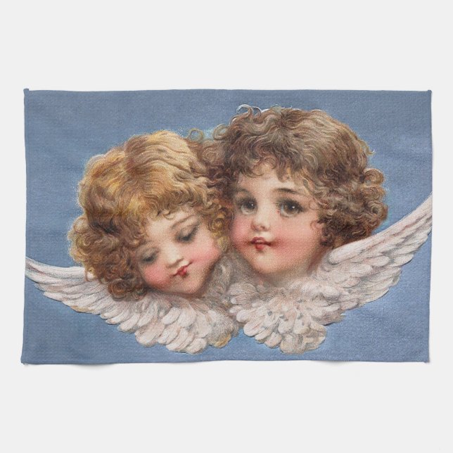Frances Brundage: Angel Couple 1 Kitchen Towel (Horizontal)