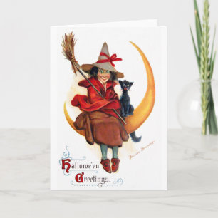 Frances Brundage: Witch on Sickle Moon Card
