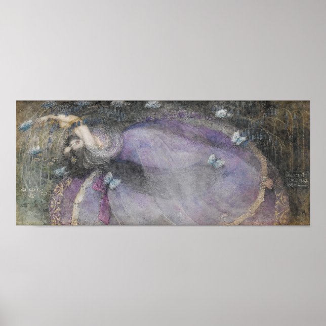 Frances MacDonald's "Girl with Blue Butterflies" Poster (Front)