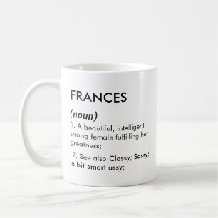 Frances name, Editable name, Custom name Coffee Mug
