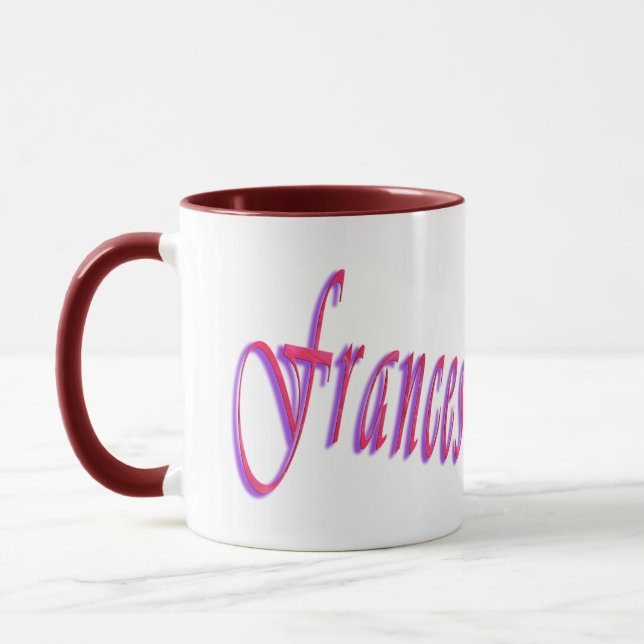 Frances, Name Logo, Maroon Combo Coffee Mug (Left)
