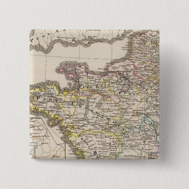 France's oldest religious 2 inch square button (Front)