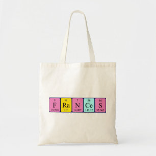 Frances periodic table name tote bag