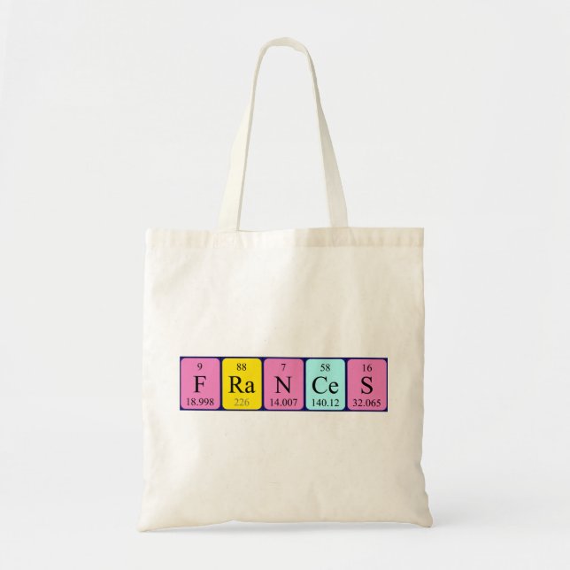 Frances periodic table name tote bag (Front)
