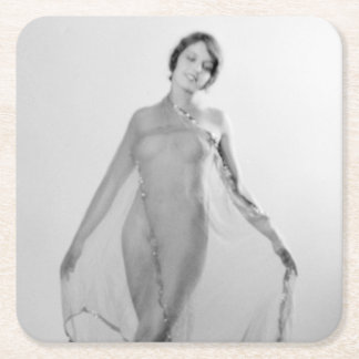 Francesca a Bella Ragazza, Beautiful italian Girl Square Paper Coaster