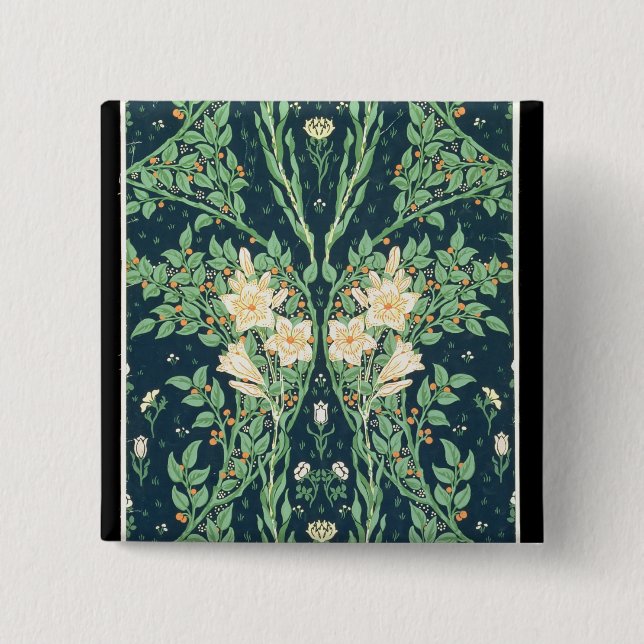 Francesca wallpaper design 2 inch square button (Front)