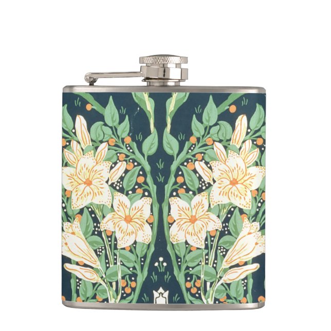 Francesca wallpaper design hip flask (Front)
