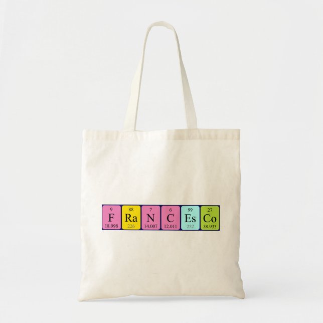 Francesco periodic table name tote bag (Front)