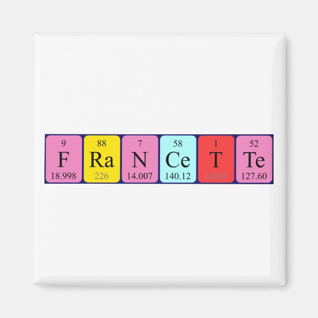 Francette periodic table name magnet (Front)