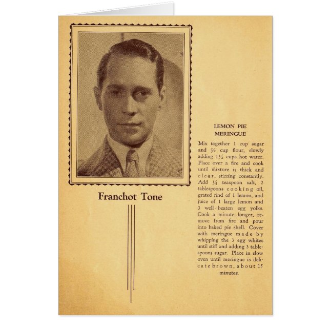 Franchot Tone Citron Merigue Pie Recette (Devant)
