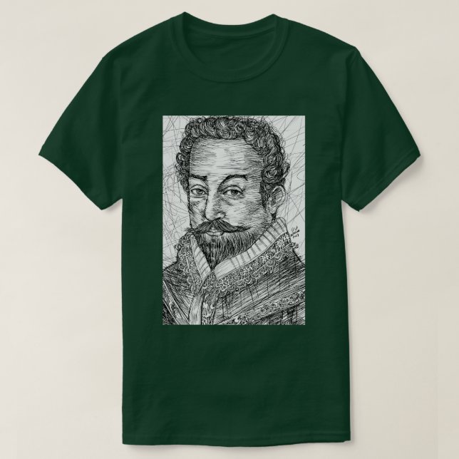 FRANCIS DRAKE ink portrait TShirt (Design devant)