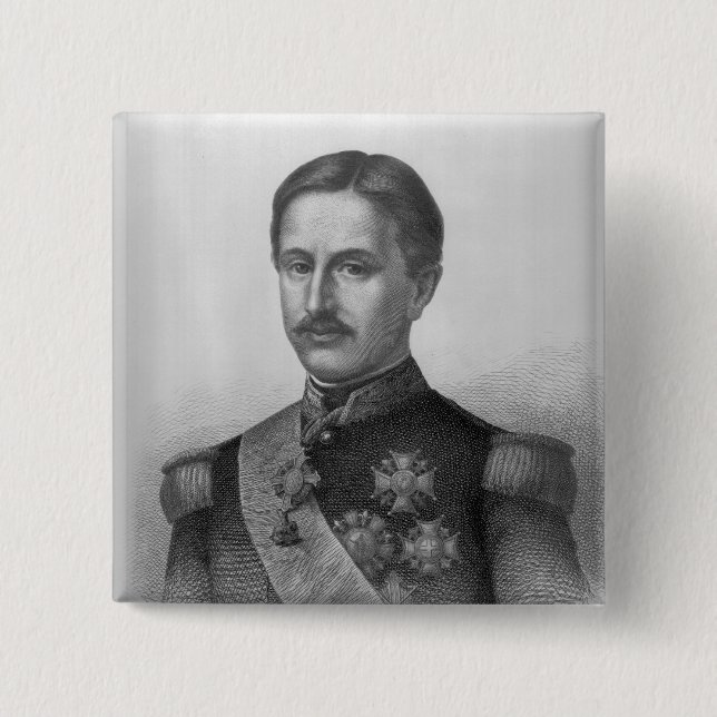 Francis II of the Two Sicilies 2 Inch Square Button (Front)