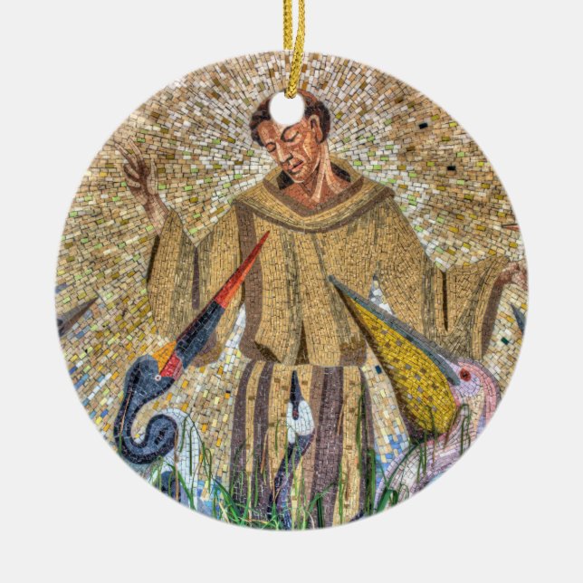 Francis Of Assisi Mosaic Ceramic Ornament (Front)