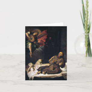 Francis of Assisi with angel music Note Card