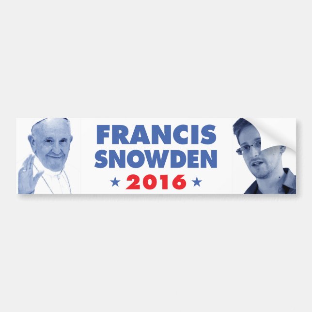 Francis Snowden 2016 bumper sticker (Front)