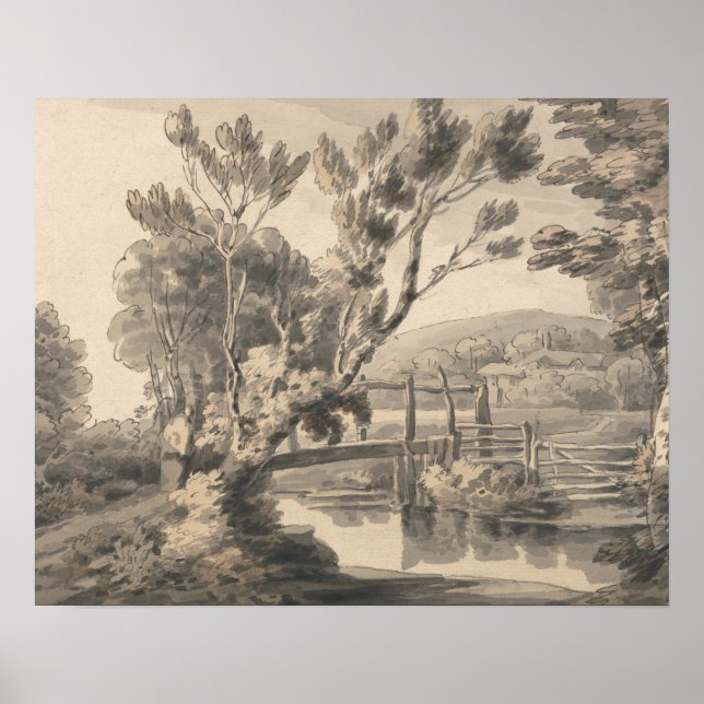 Francis Towne - The Foot Bridge Poster (Front)