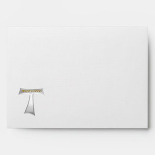 Franciscan Tau Cross Peace and Good Silver & Gold Envelope