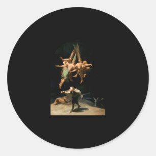 Francisco De Goya Witches Flight Horror Gothic Classic Round Sticker