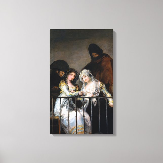 Francisco Goya Majas on a Balcony Canvas Print (Front)
