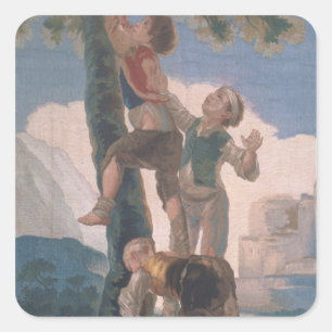 Francisco Jose de Goya y Lucientes   Boys Climbing Square Sticker