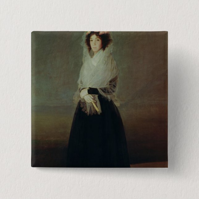 Francisco Jose de Goya y Lucientes | Portrait of C 2 Inch Square Button (Front)