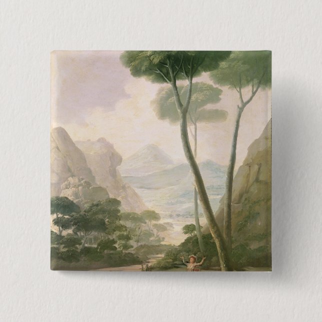 Francisco Jose de Goya y Lucientes | The Fall or T 2 Inch Square Button (Front)