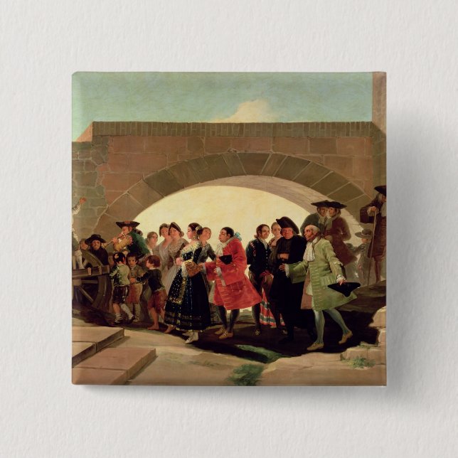 Francisco Jose de Goya y Lucientes | The Wedding,  2 Inch Square Button (Front)