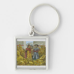 Francisco Pizarro next to Inca Emperor Atahualpa Keychain